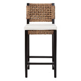Seagrass and Mahogany Wood Bar Stool – OROA, view 2