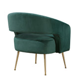 Dark Green Velvet Gold Leg Accent Chair – OROA, view 4