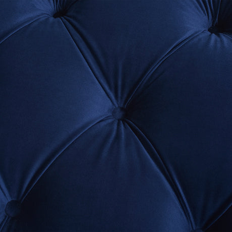 Navy Blue Velvet Bench with Bolster Pillows | Catchy