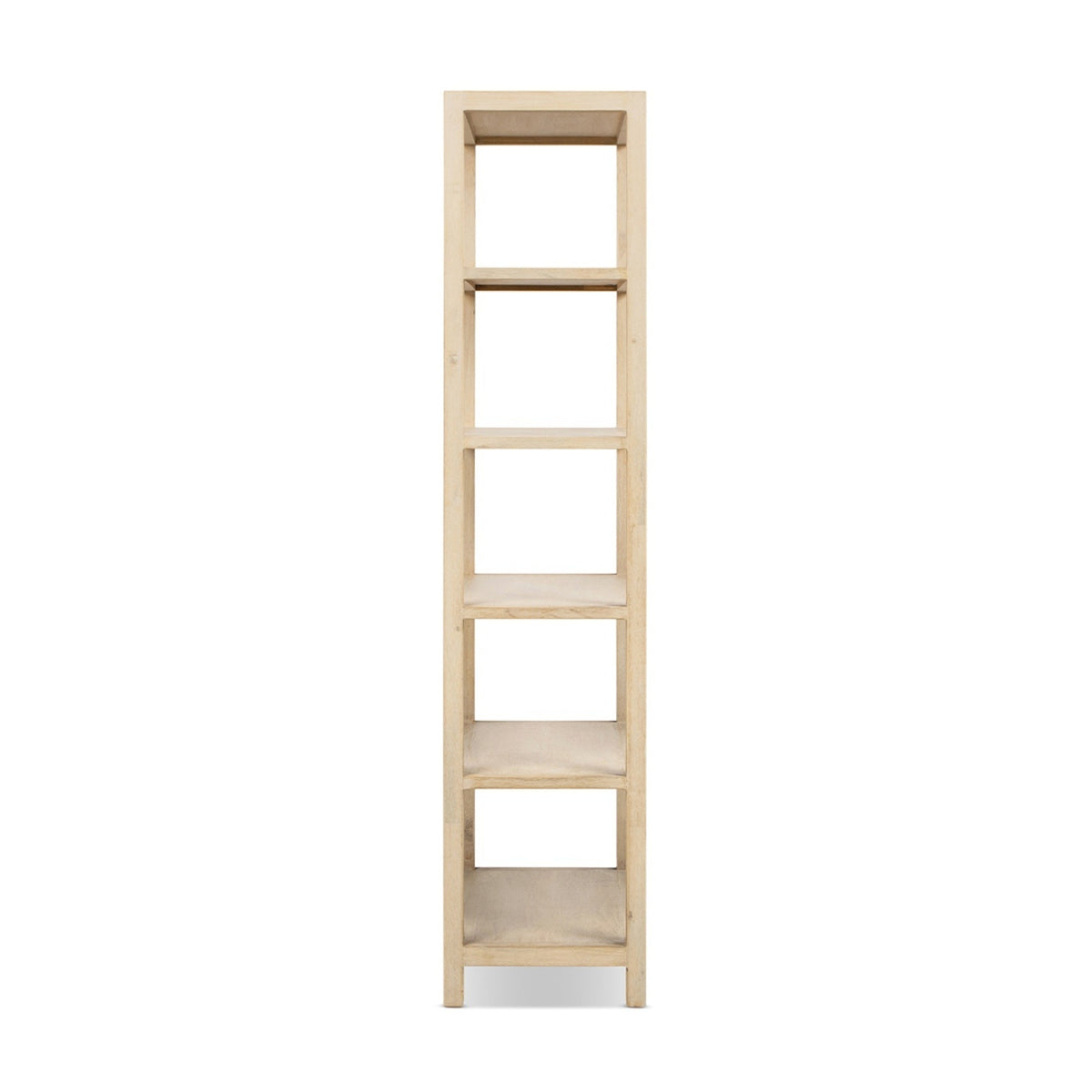 Ellis Reclaimed Pine 5-Shelf Open Frame Bookcase, Light Natural Cerused - OROA Online Furniture