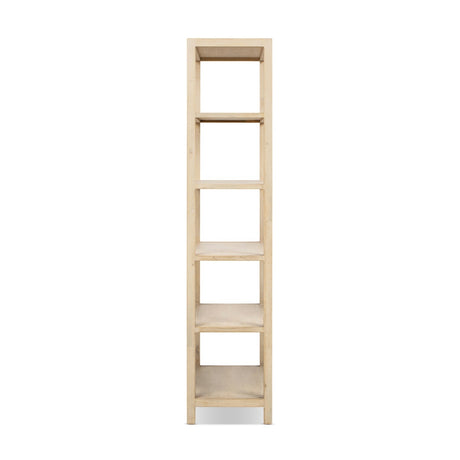 Ellis Reclaimed Pine 5-Shelf Open Frame Bookcase, Light Natural Cerused - OROA Online Furniture