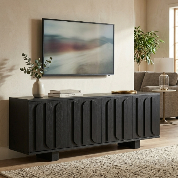 63'' Black Vibe Haus TV Stand | OROA