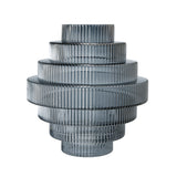 Multi-Tiered Geometric Vase with Smoked Glass Finish