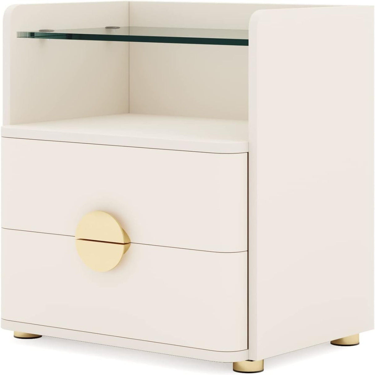 2 Drawer Nightstand - Beige Classic