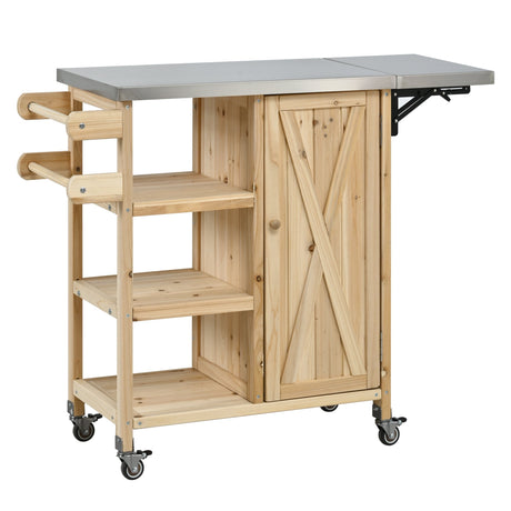 Foldable Outdoor Kitchen Island Patio Kitchen Island - Wood