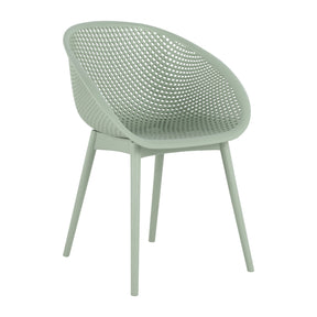 Pale Green Woven Indoor-Outdoor Chair Set of 2 - Catchy