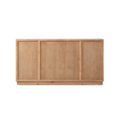 Amelie Patchwork 4-Door Sideboard, Antique White and Medium Brown Reclaimed Pine - OROA Online Furniture