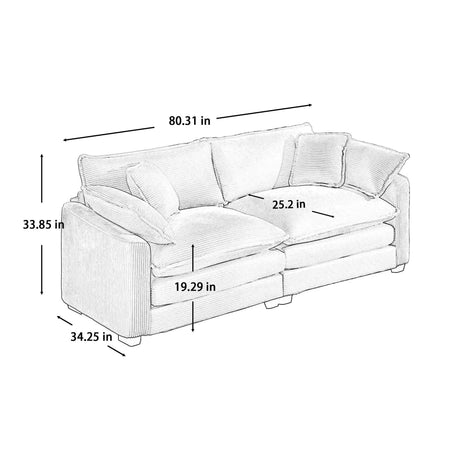 Modern 2 Seater Loveseat - Comfort