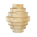 Tiered Geometric Amber Luster Clear Vase (S/2)