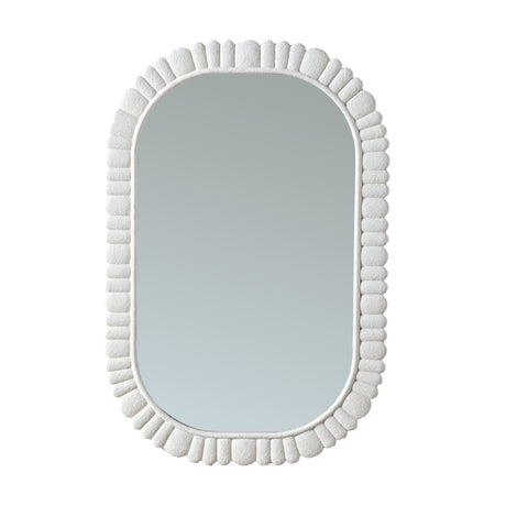 Cream White Petal Oval Wall Mirror | Catchy