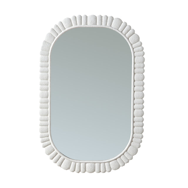 Cream White Petal Oval Wall Mirror | Catchy