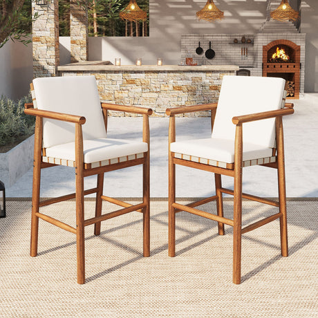 Outdoor Counter Bar Stools (S/2) - Natural