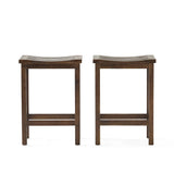 Mahogany Brown Acacia Outdoor Counter Stools Set of 2 – OROA, view 4