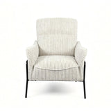 Riva Striped Accent Chair in Grey | OROA