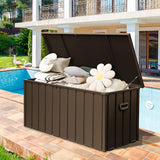 190 Gallon Metal Deck Box, Waterproof Steel Outdoor Storage Cabinet