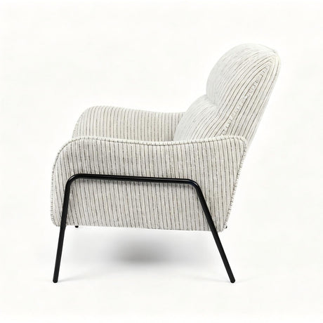 Riva Striped Accent Chair in Grey | OROA