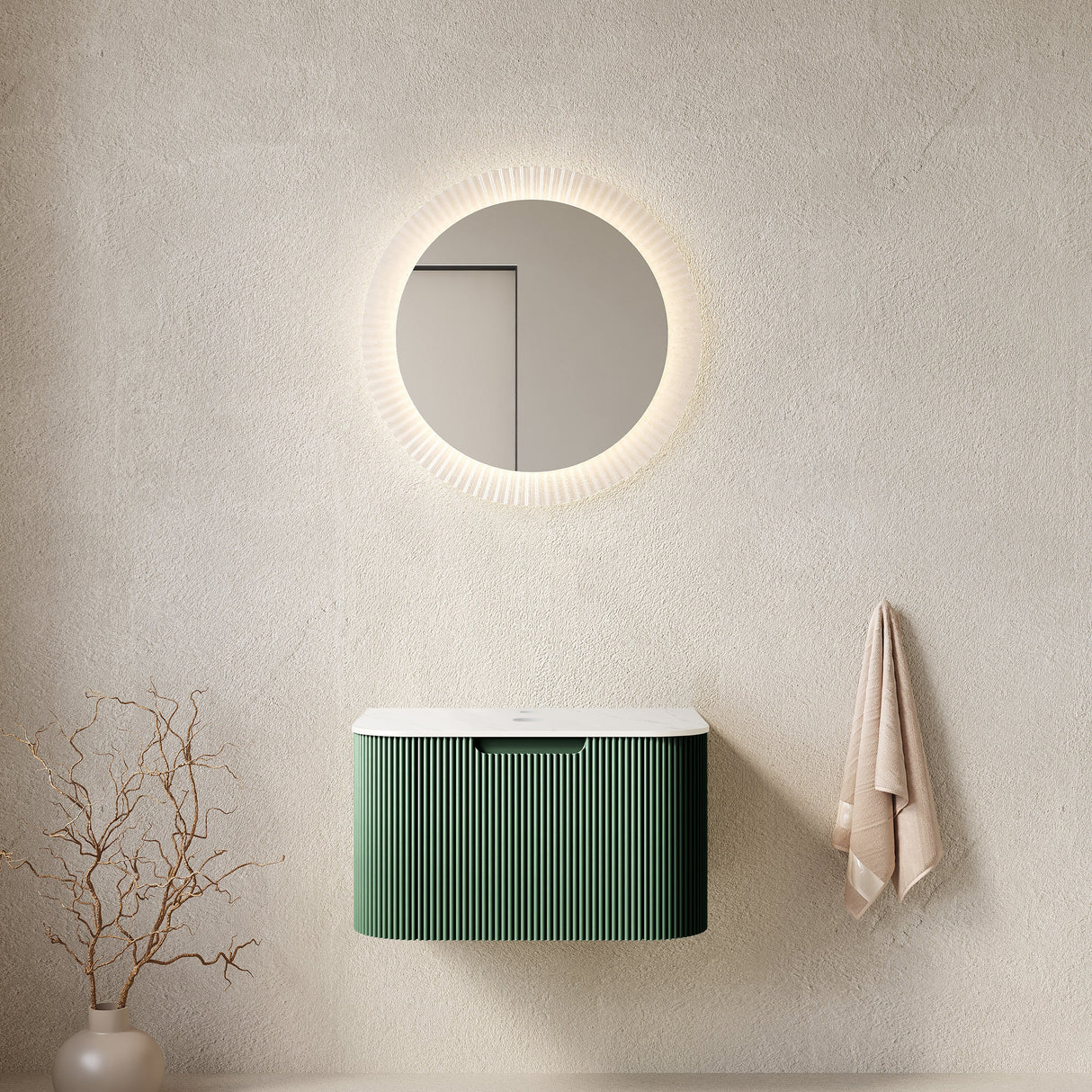 Wall Mounted Green Cabinet, Carrara - OROA