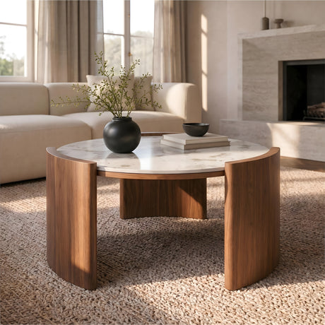 Round Sintered Stone Coffee Table | Maison Naturelle