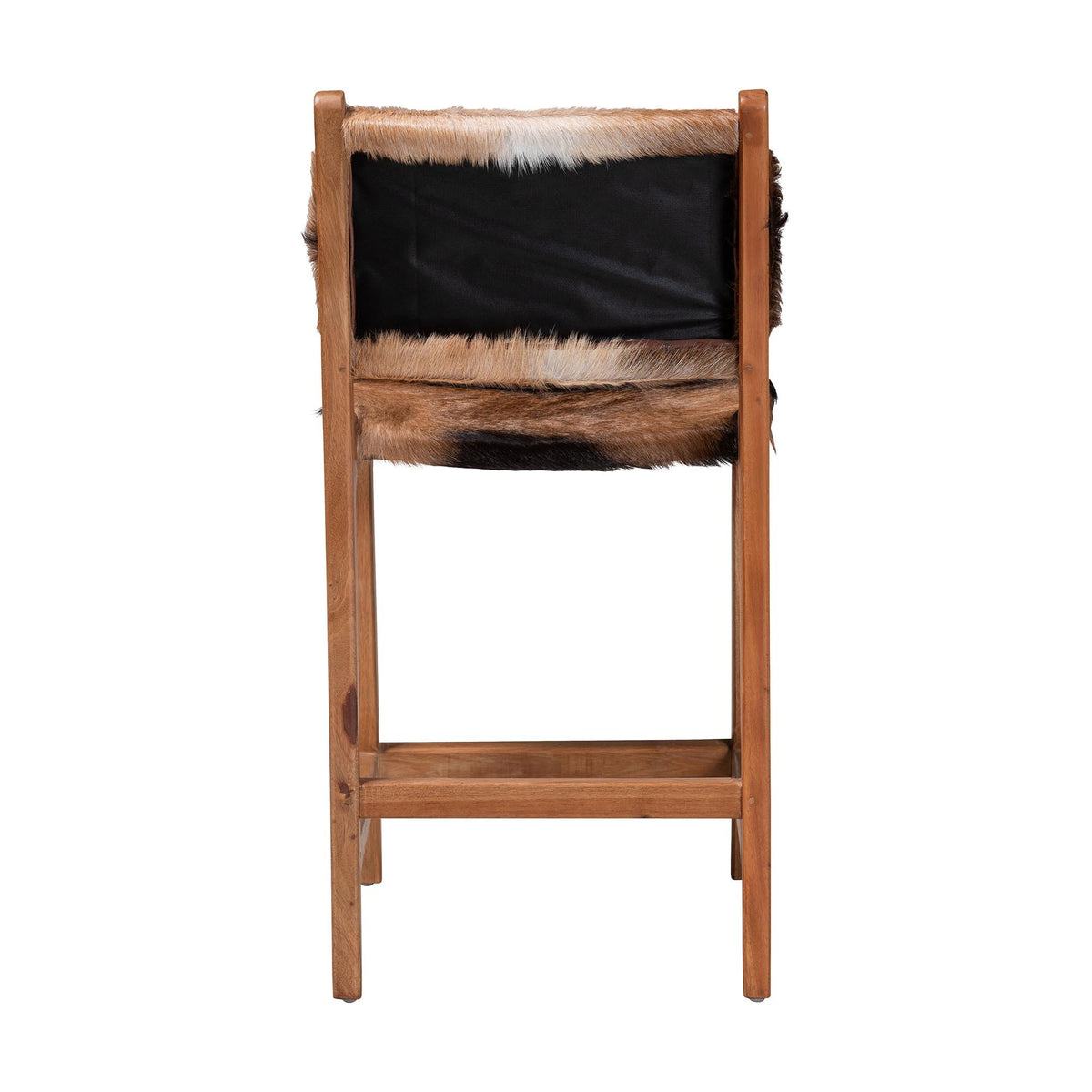 Goat Leather and Teak Counter Stool – OROA, view 4