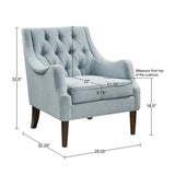 Qwen - Button Tufted Accent Chair Dusty Blue - OROA