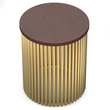 Demirel Mango Wood and Gold End Table | Catchy
