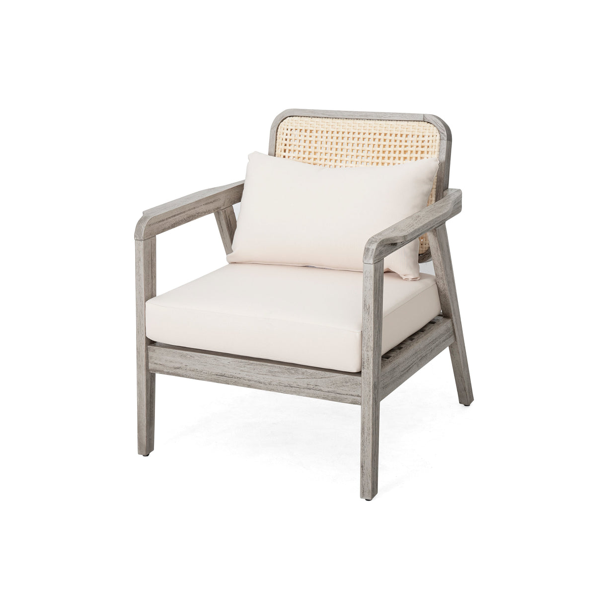 Outdoor Acacia Wood Patio Club Chairs with Cushions (S/2)