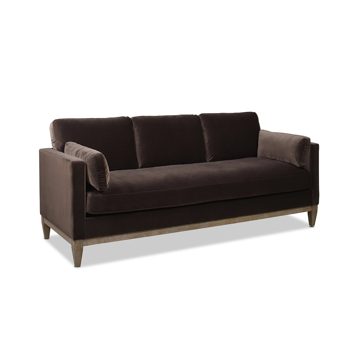Knox Modern Farmhouse Sofa, Deep Brown Performance Velvet - OROA Online Furniture