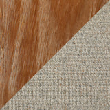 Oatmeal Fabric Swivel Dining Chair with Whitewashed Wood — wood and upholstery close-up