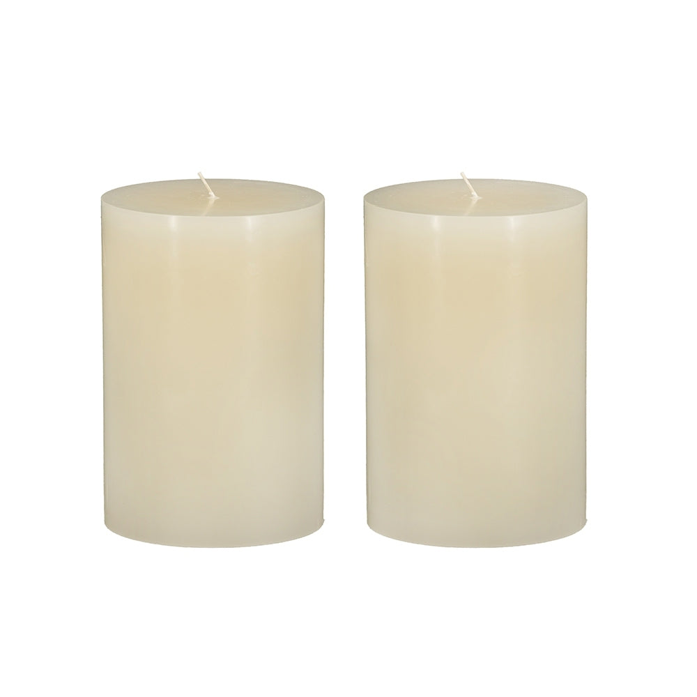Ivory Soy Wax Pillar Candles, S/2 – OROA – front view