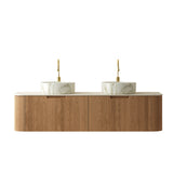 Nordic Bathroom Vanity, Ceramic Basins Stone Top - OROA