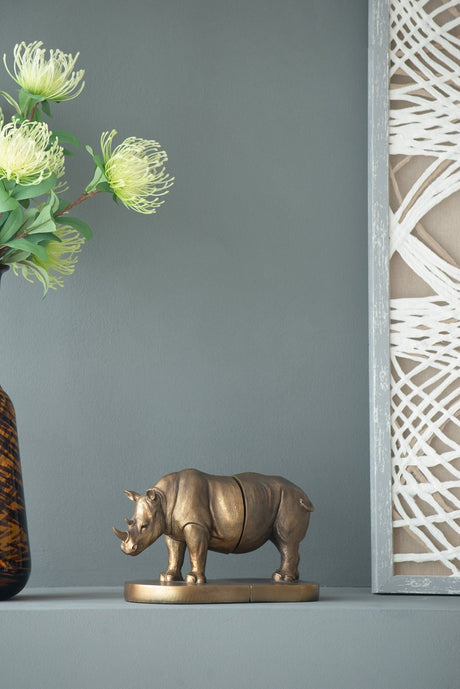 Rhino Bronze tone Bookends