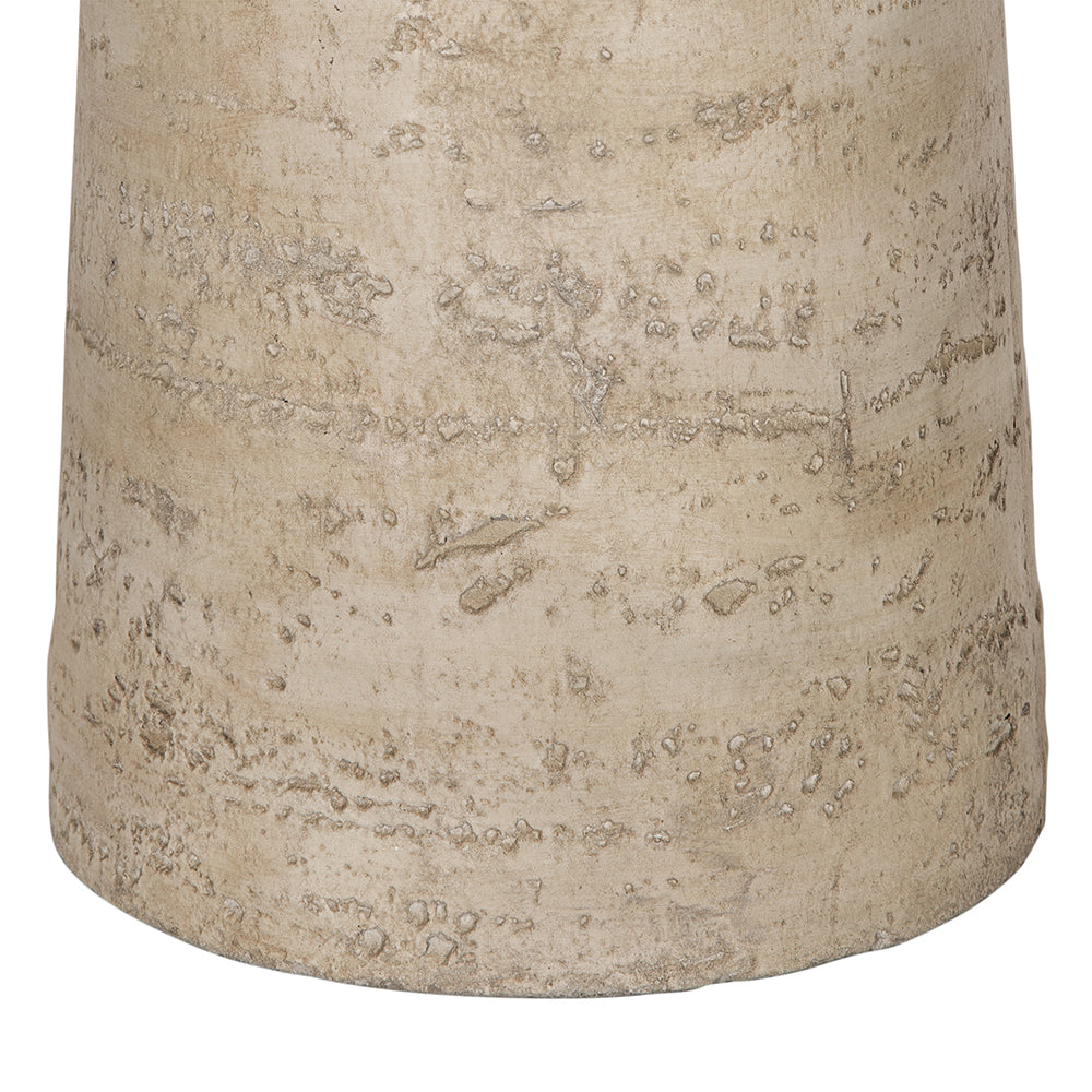 Textured Cream Round Pedestal Side Table – OROA, view 3