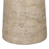 Textured Cream Round Pedestal Side Table – OROA, view 3