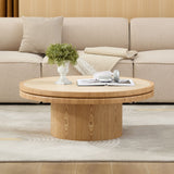 Natural Round Coffee Table with Sintered Stone Top - OROA