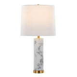 Marabella - Contemporary Marble Table Lamp (S/2)- Brass / White