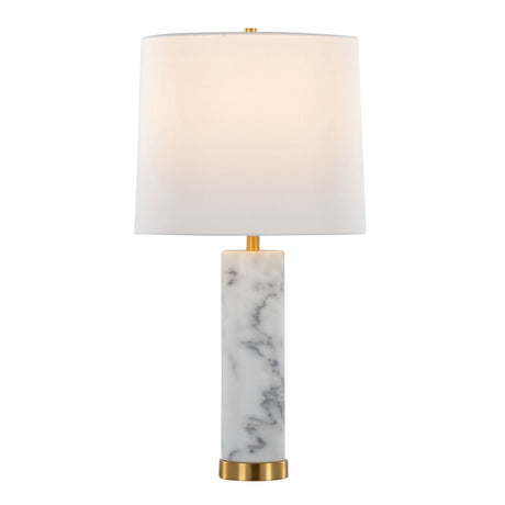 Marabella - Contemporary Marble Table Lamp (S/2)- Brass / White