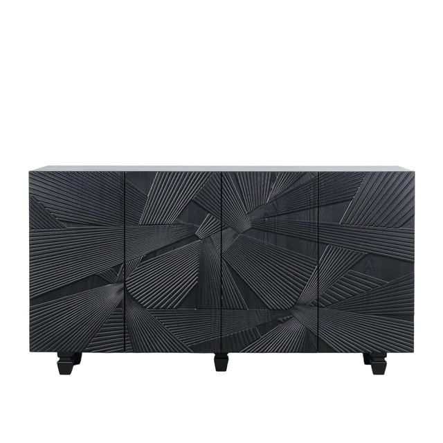 Black Woven Pattern Sideboard 59 Inch – OROA, view 1