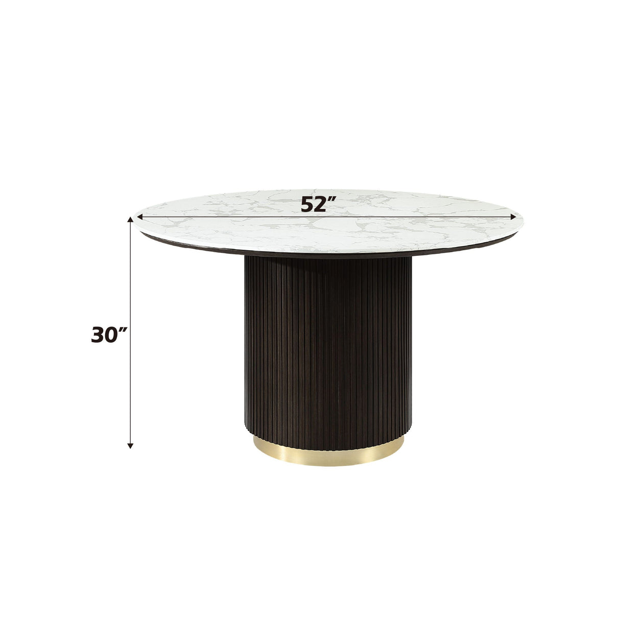 Round Dining Table - Marble / Espresso - OROA