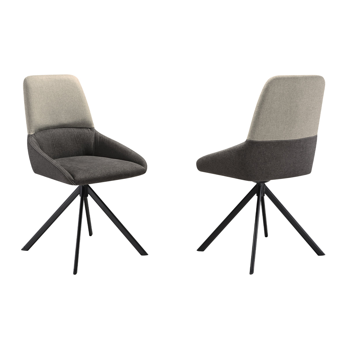 Two Tone Gray Swivel Dining Chairs Set of 2 – OROA, view 4