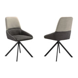 Two Tone Gray Swivel Dining Chairs Set of 2 – OROA, view 4