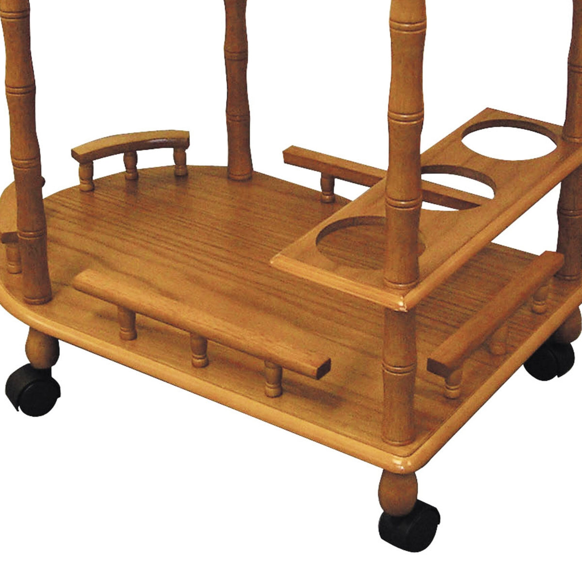 Wooden 2-Tier Wine Table with Oak Finish - OROA Online Furniture