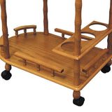 Wooden 2-Tier Wine Table with Oak Finish - OROA Online Furniture