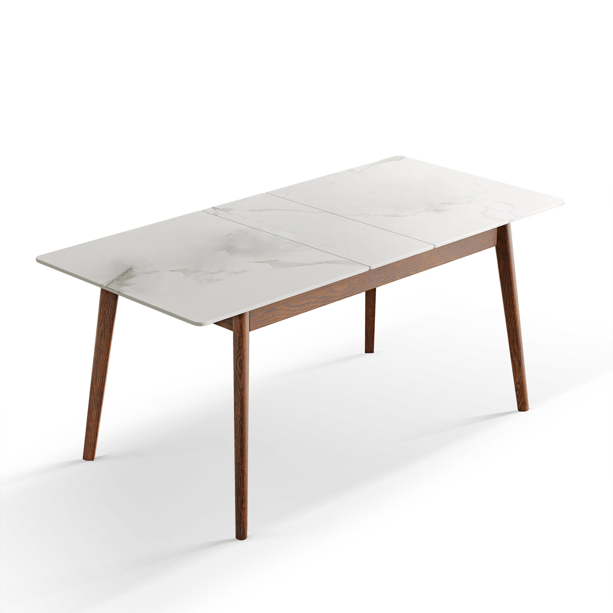 White & Walnut Extendable Dining Table | Catchy
