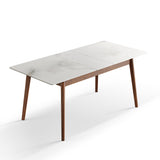 White & Walnut Extendable Dining Table | Catchy