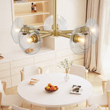 Modern Gold 5-Light Sputnik Chandelier with Clear Glass Shades