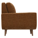Russet Upholstered Chair, Orange and Dark Brown Polyester - OROA Modern Furniture
