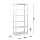 Ellis Reclaimed Pine 5-Shelf Open Frame Bookcase, Light Natural Cerused - OROA Online Furniture