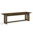 Walnut and Rattan Dining Bench