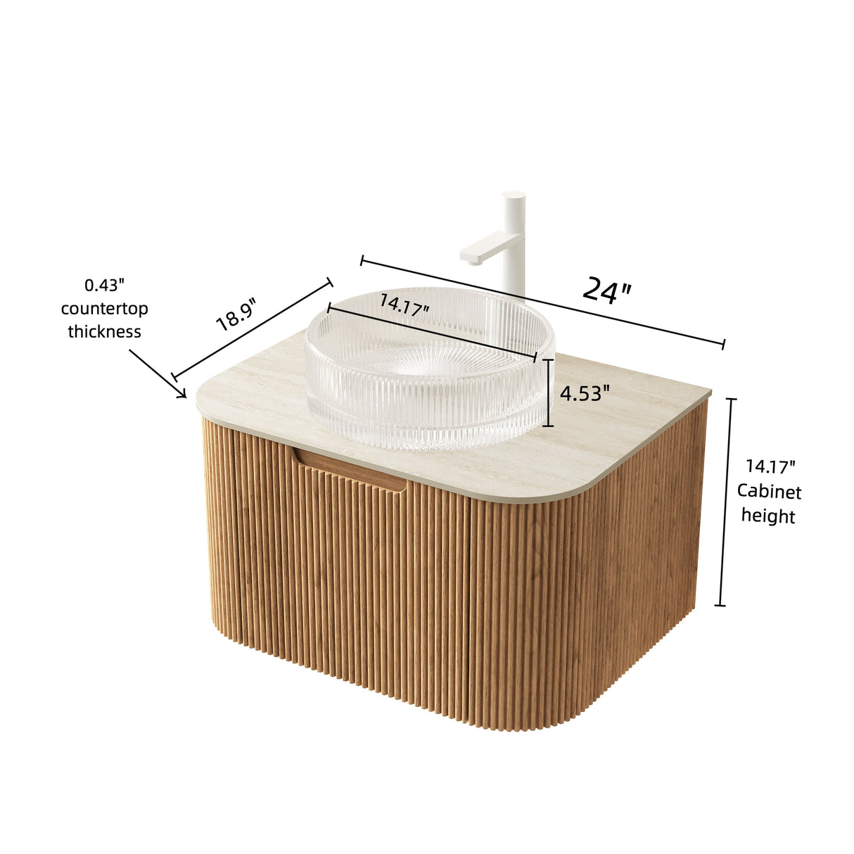 Modern Bathroom Vanity & Sink - OROA