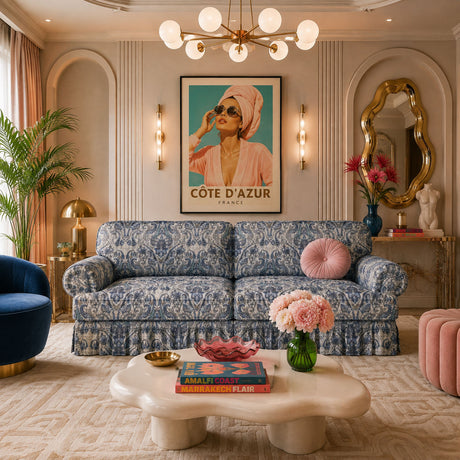 floral blue print sofa - oroa.com